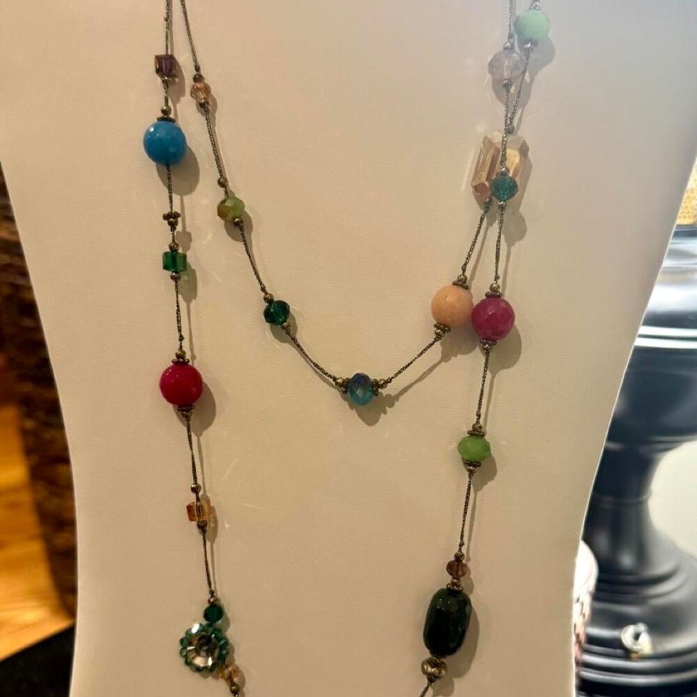 Vintage Premier Designs Paradise Found Long-Strand Statement Necklace